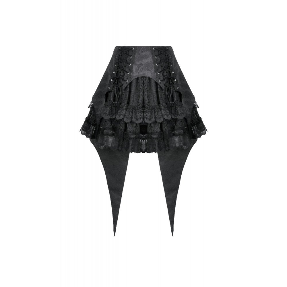 Dark in Love Thornspell Gothic Layered Lace Skirt