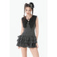 Dark in Love Vintage Striped Ruffle Tier Dress