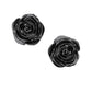 Alchemy Gothic Black Rose Studs Pair of Stud Earrings (E339)