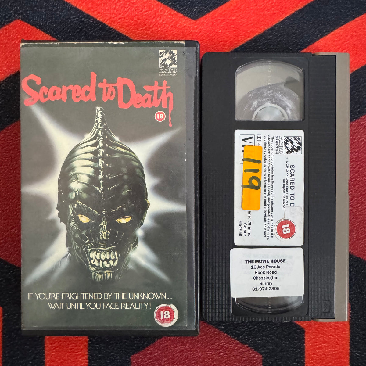 Scared to Death Ex Rental VHS Video (1980) [MOULD]