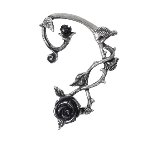 Alchemy Gothic Wild Black Rose Single Ear Wrap Earring (E410)