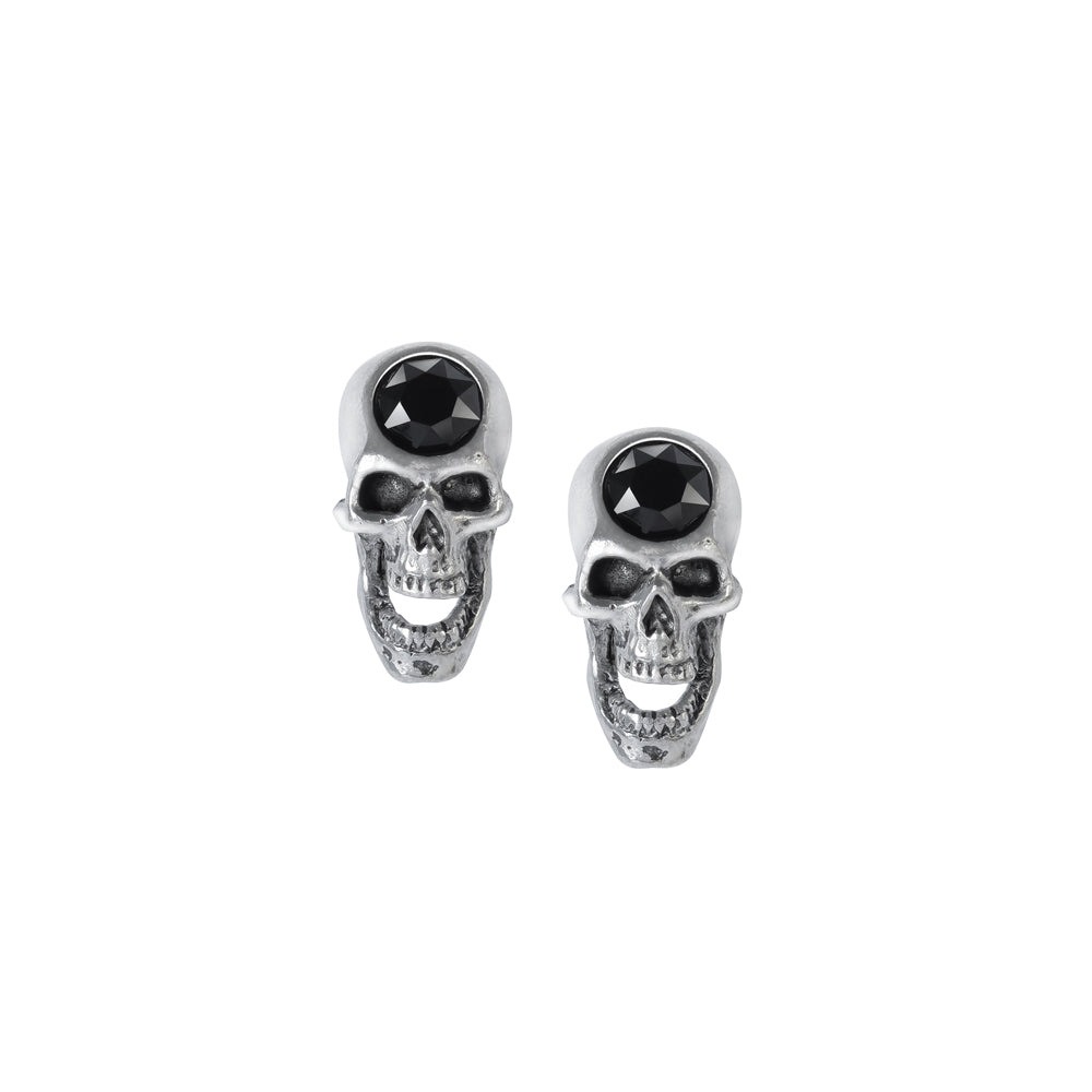 Alchemy Gothic Screaming Skull Pair of Stud Earrings (E427)