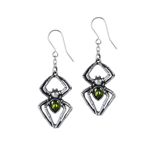 Alchemy Gothic Emerald Venom Pair of Dropper Earrings (E428)