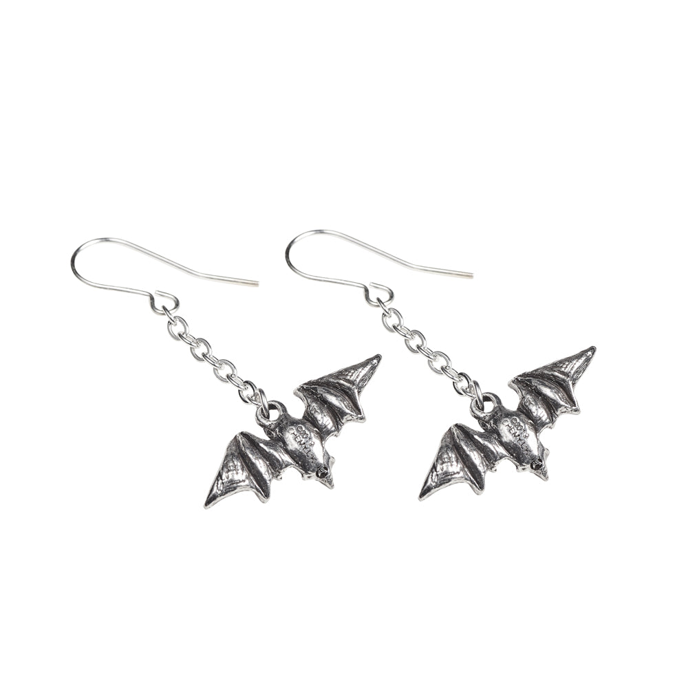 Alchemy Gothic Kiss The Night Pair of Dropper Earrings (E429)