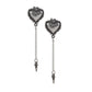 Alchemy Gothic Witches Heart Pair of Stud Earrings (E433)