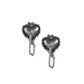 Alchemy Gothic Witches Heart Pair of Stud Earrings (E433)