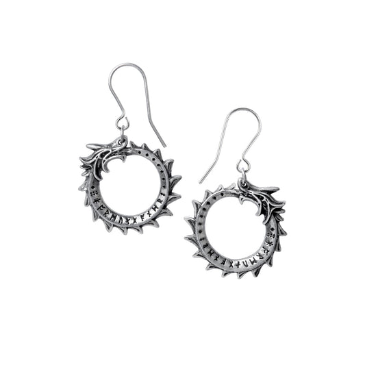 Alchemy Gothic Jormungand Pair of Dropper Earrings (E440)