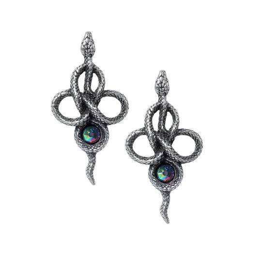 Alchemy Gothic Tercia Serpent Pair of Dropper Earrings (E441)