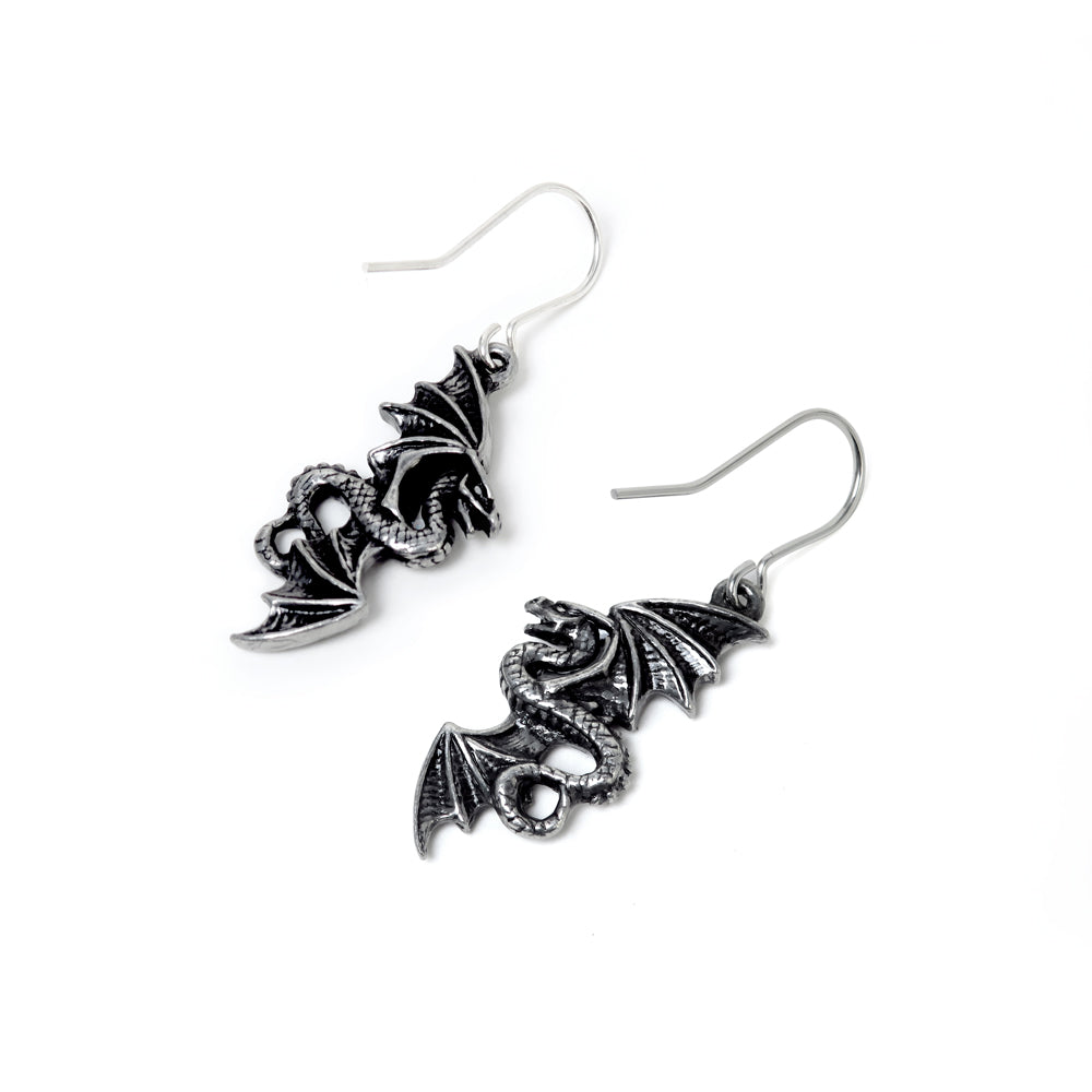 Alchemy Gothic Flight of Airus Pair of Dropper Earrings (E442)