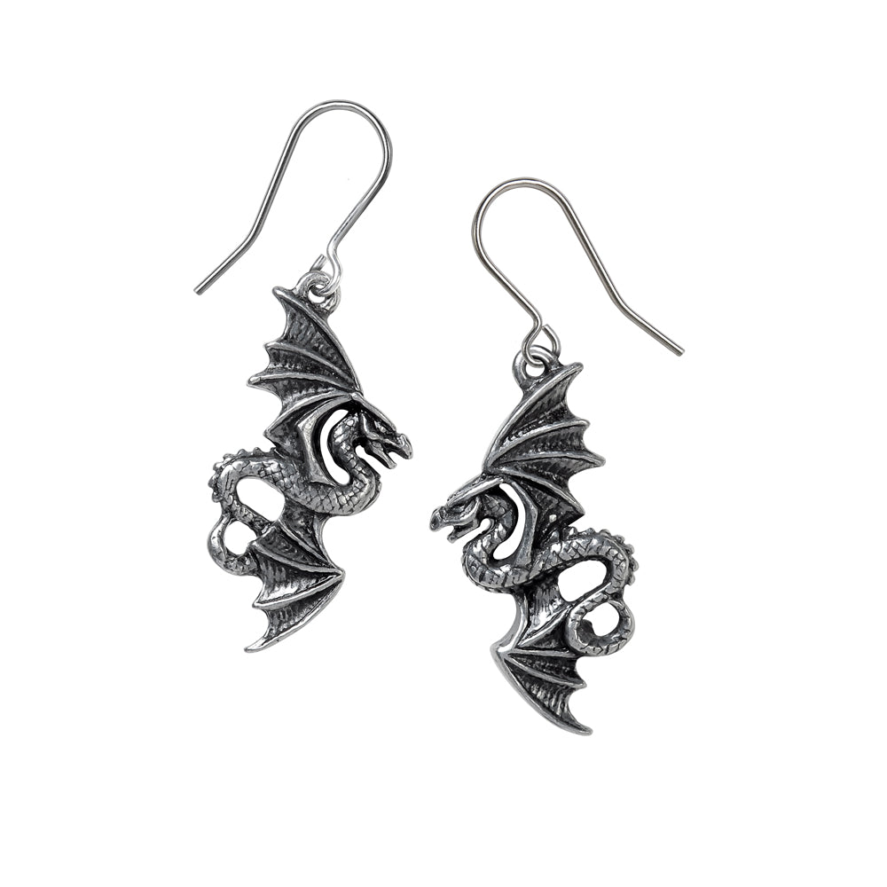 Alchemy Gothic Flight of Airus Pair of Dropper Earrings (E442)