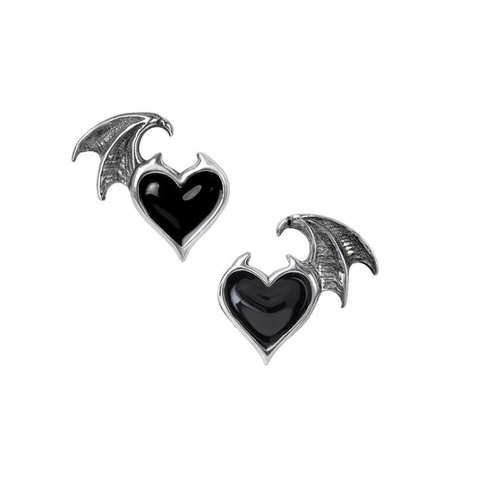Alchemy Gothic Blacksoul Pair of Stud Earrings (E444)
