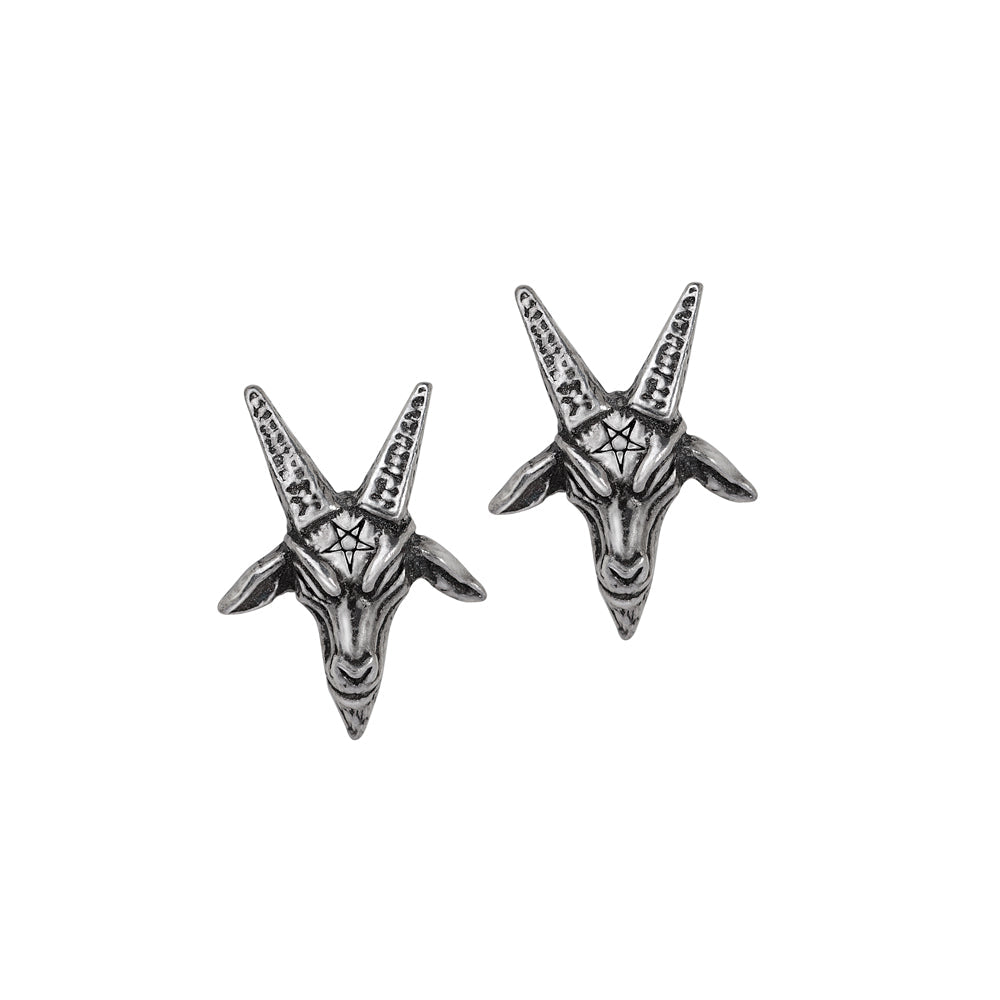 Alchemy Gothic Baphomet Pair of Stud Earrings (E449)
