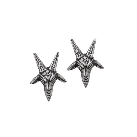 Alchemy Gothic Baphomet Pair of Stud Earrings (E449)
