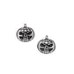 Alchemy Gothic Pumpkin Skull Pair of Stud Earrings (E450)