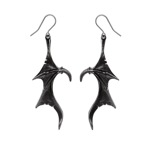 Alchemy Gothic Wings Of Midnight Pair of Dropper Earrings (E463)