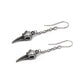 Alchemy Gothic Rabenschadel Schlenker Pair of Dropper Earrings (E473)