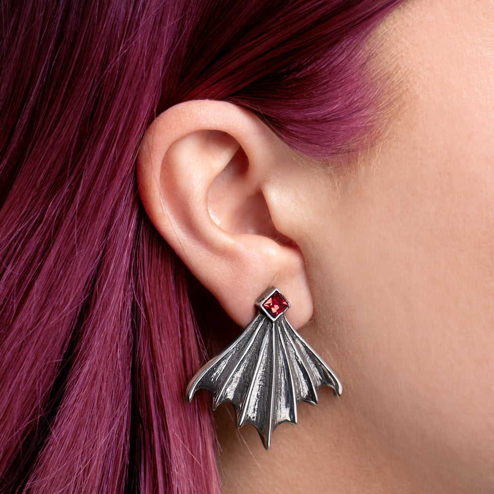 Alchemy Gothic Nighttime Pair of Stud Earrings (E484)