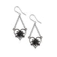 Alchemy Gothic Heart of Blackness Pair of Dropper Earrings (E491)