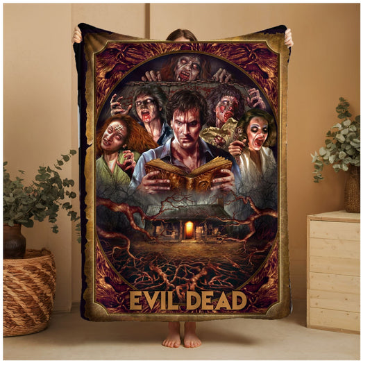 Horror Movie Blanket - Evil Dead Blanket - Luxury Twin / Double Velveteen Fleece Blanket