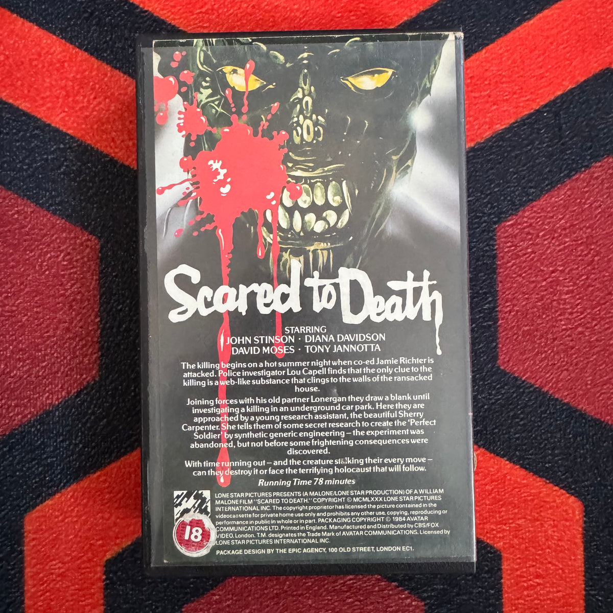Scared to Death Ex Rental VHS Video (1980) [MOULD]