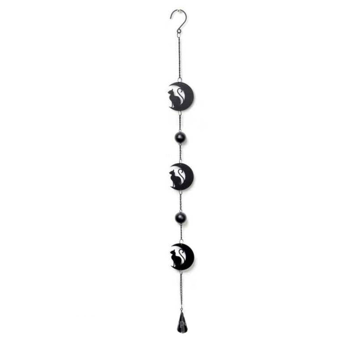 Alchemy Gothic Black Cat and Moon Hanging Decoration (HD9)