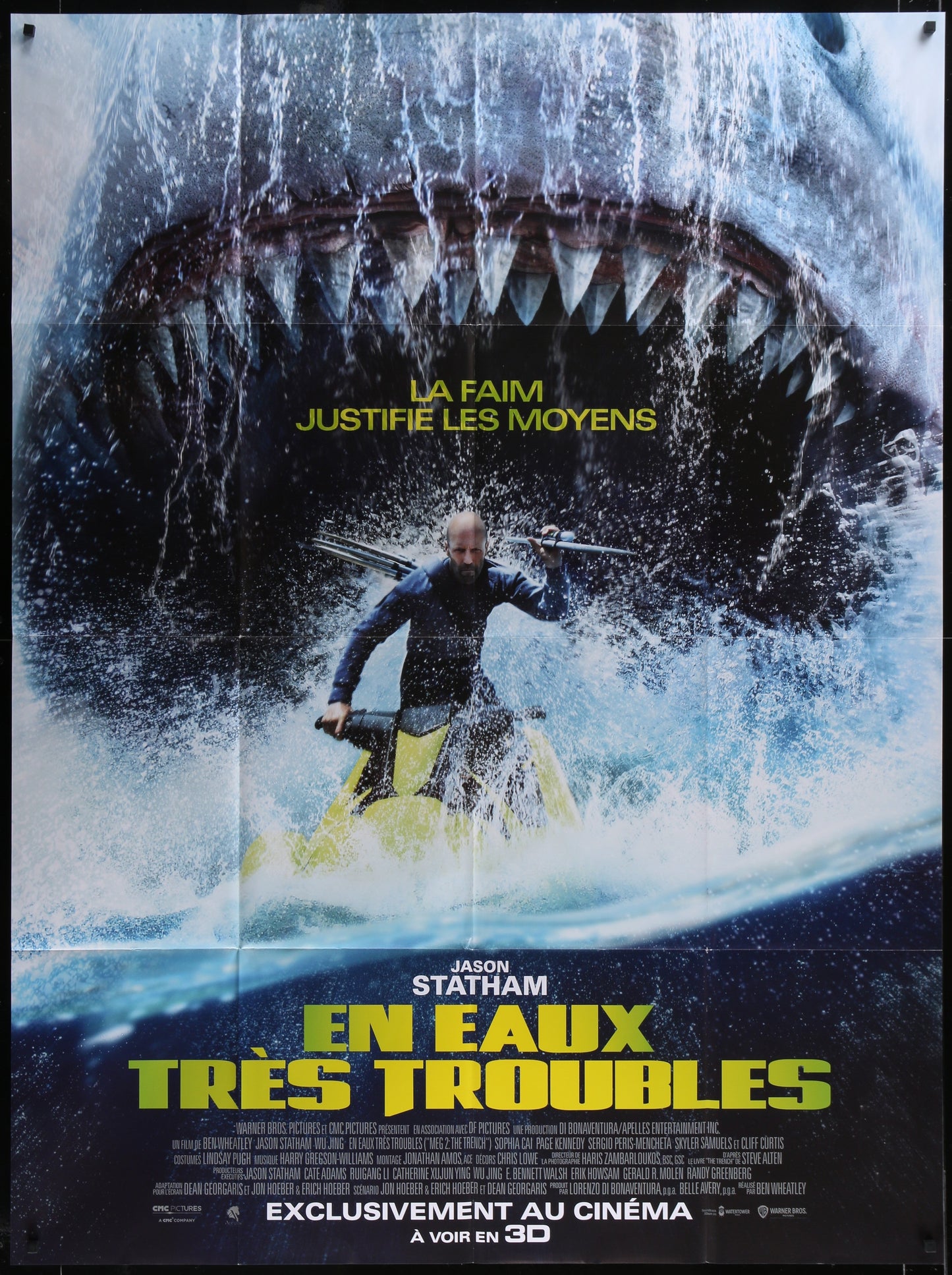 The Meg 2: The Trench (2023) Original French One Panel Movie Poster