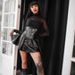 Dark in Lia Punk Love Patent Leather Waist Corset with Metal Accents - Size UK 18 Left Only!