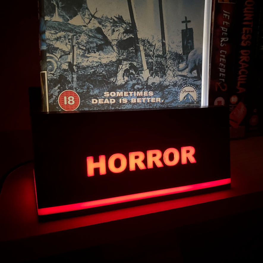 Horror VHS Video LED Light Stand Sign