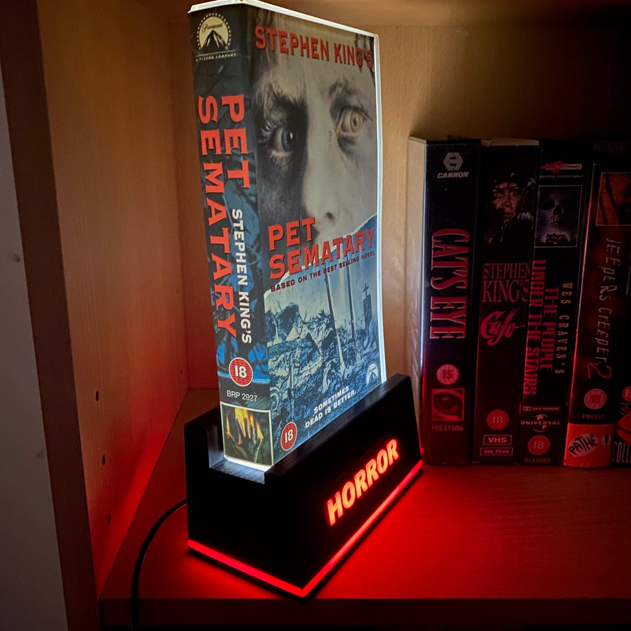 Horror VHS Video LED Light Stand Sign