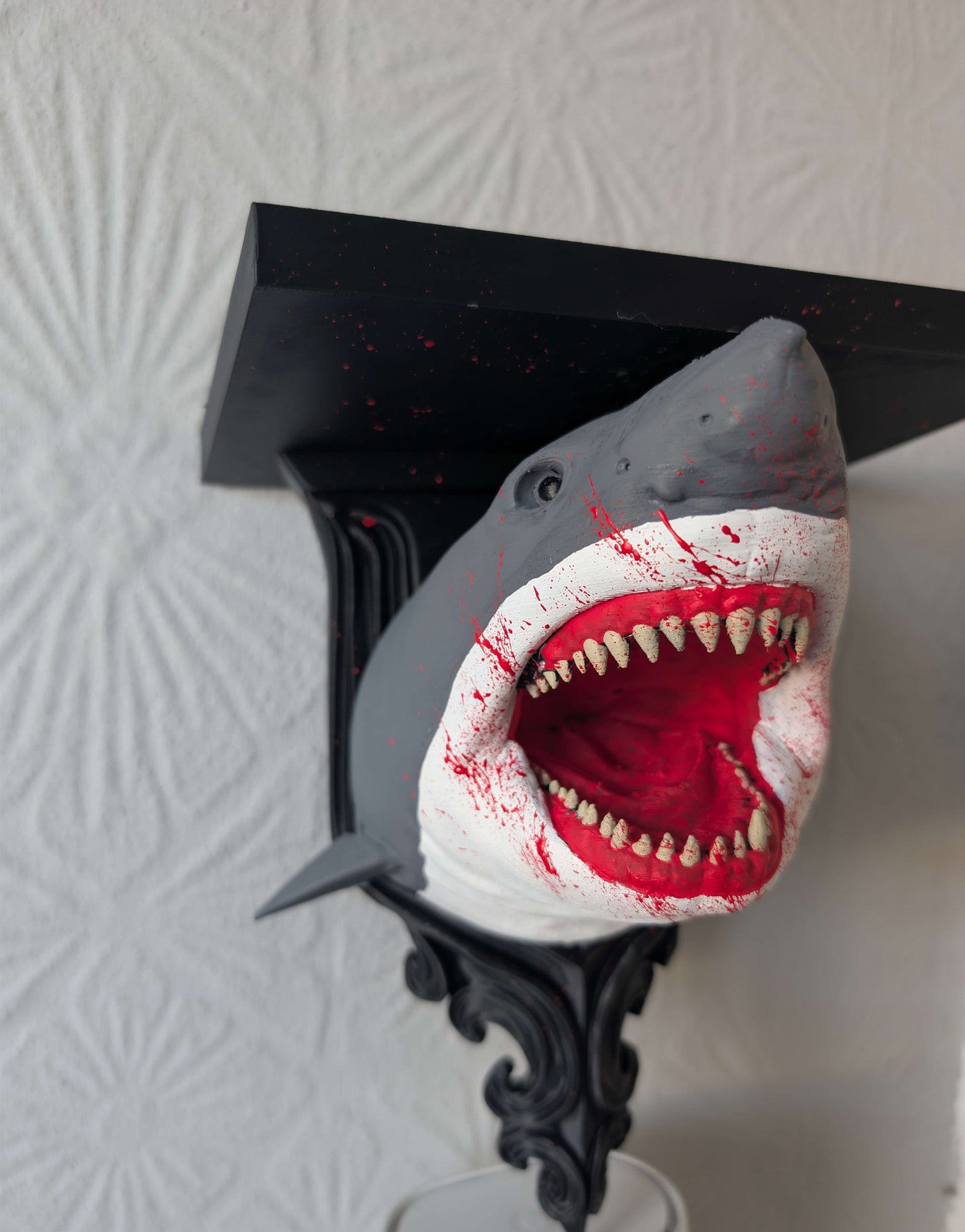 Jaws Shark Wall Shelf Mount Display - Unique Horror Decor Gift