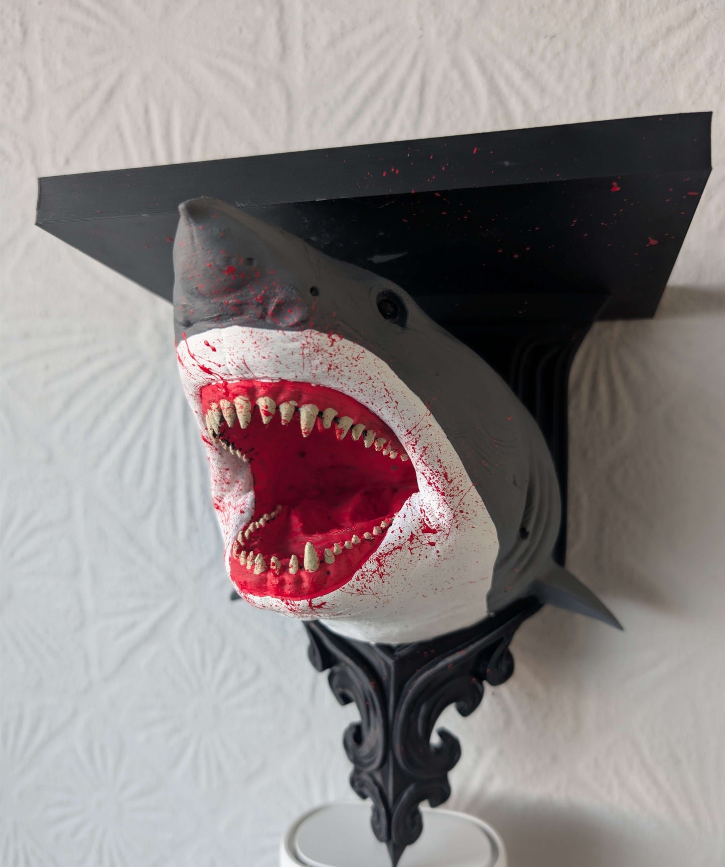 Jaws Shark Wall Shelf Mount Display - Unique Horror Decor Gift