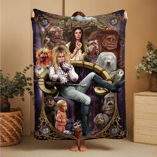 Horror Movie Blanket - Labyrinth Blanket - Luxury Twin / Double Velveteen Fleece Blanket