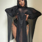 Necessary Evil Anahita Sheer Gothic Black Mesh Layer Dress - UK Made