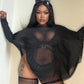 Necessary Evil Circe Gothic Sheer Black Mesh Top - Flowing Layering Piece UK Made
