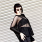 Necessary Evil Circe Gothic Sheer Black Mesh Top - Flowing Layering Piece UK Made