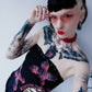 Dark in Love Punk Black and Tartan Cross Strap Nevida Top