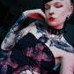 Dark in Love Punk Black and Tartan Cross Strap Nevida Top
