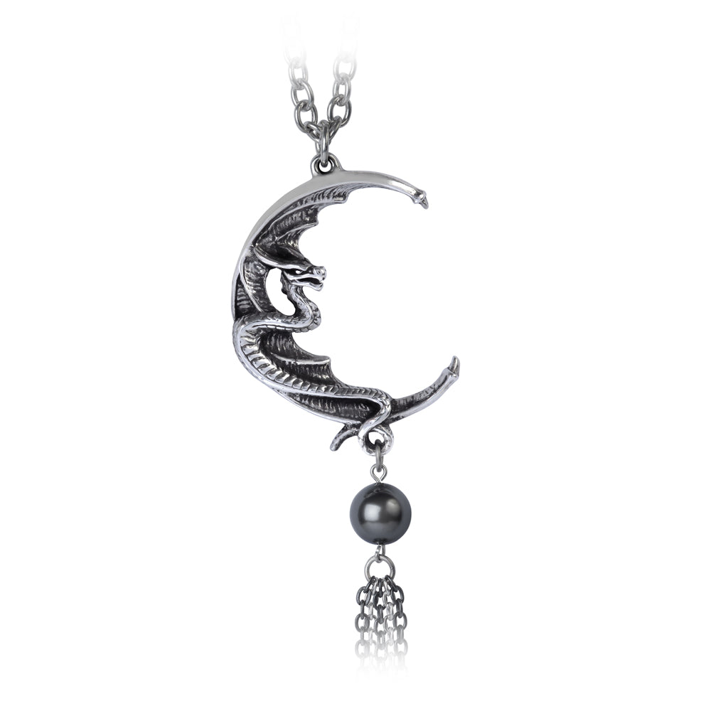 Alchemy Gothic Naga Moon Necklace (P865)