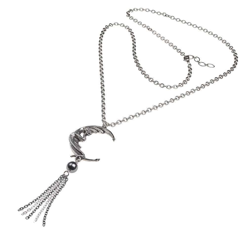Alchemy Gothic Naga Moon Necklace (P865)
