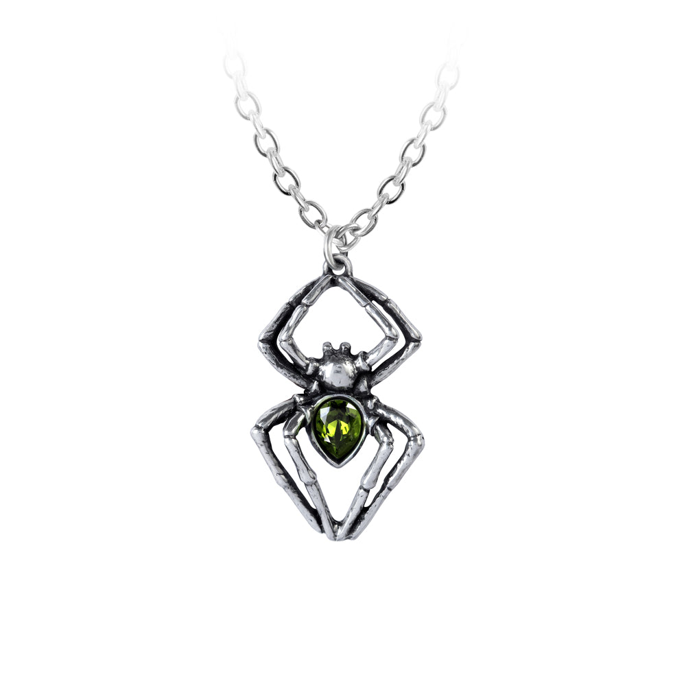 Alchemy Gothic Emerald Spiderling Pendant (P904)
