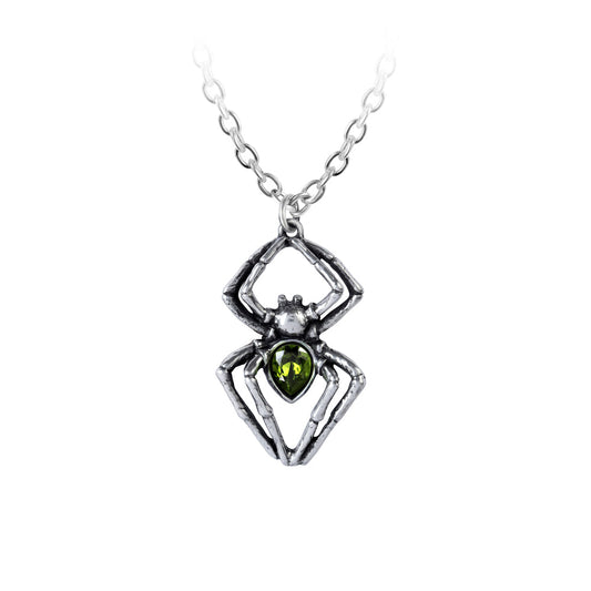 Alchemy Gothic Emerald Spiderling Pendant (P904)