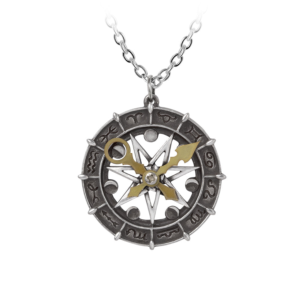 Alchemy Gothic Astro-lunial Compass Pendant (P935)