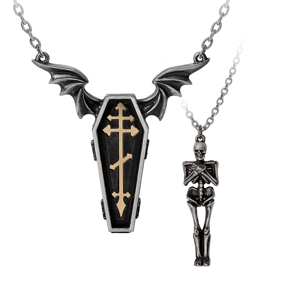 Alchemy Gothic Undying Homage Pair of Couple's Friendship Pendants (P970)