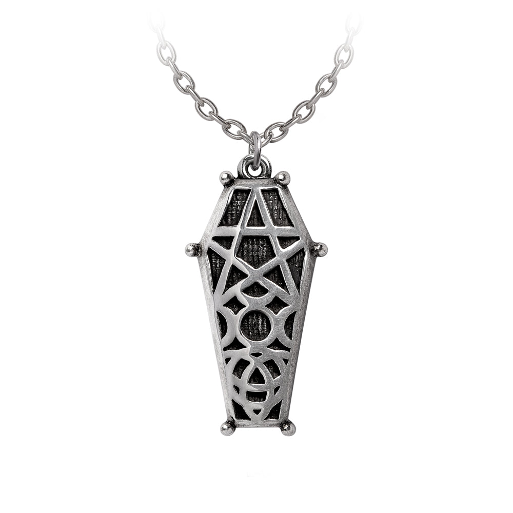 Alchemy Gothic Hex Coffin Pendant (P978)