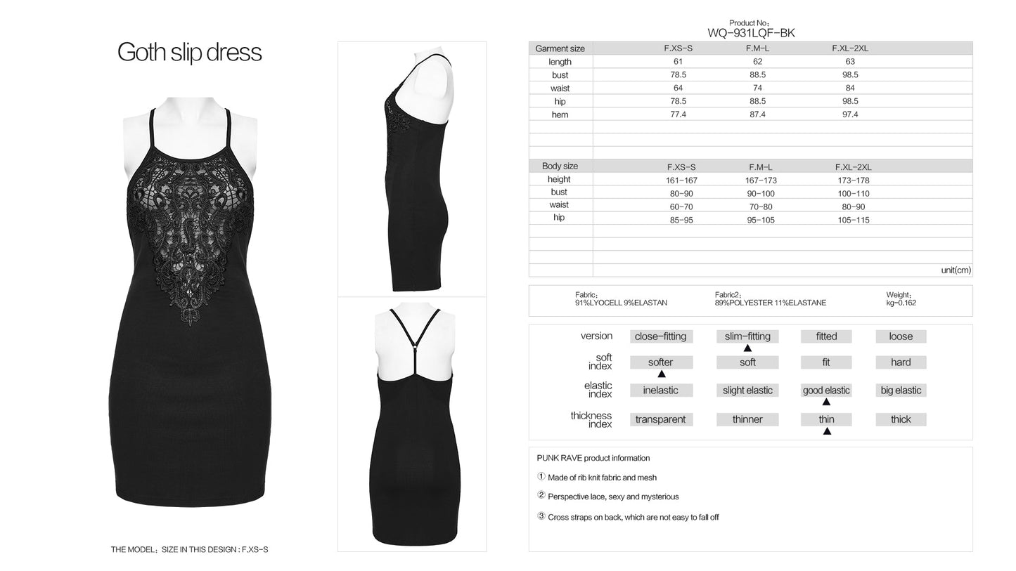Punk Rave Juliette Goth Slip Dress