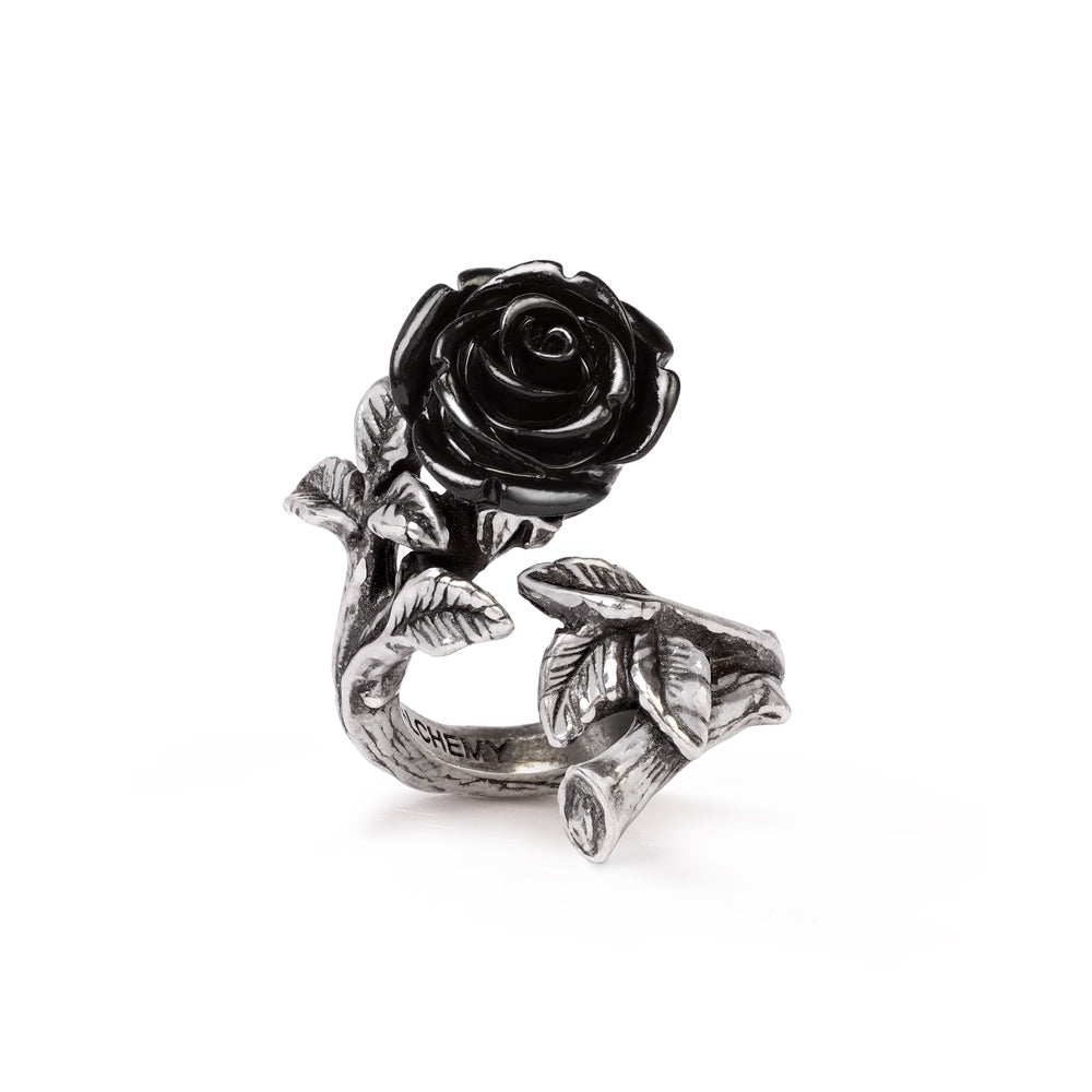 Alchemy Gothic Wild Black Rose Ring (R241)