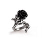 Alchemy Gothic Wild Black Rose Ring (R241)