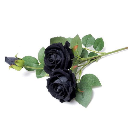 Alchemy Gothic Black Rose Spray Artificial Flowers (ROSE8)