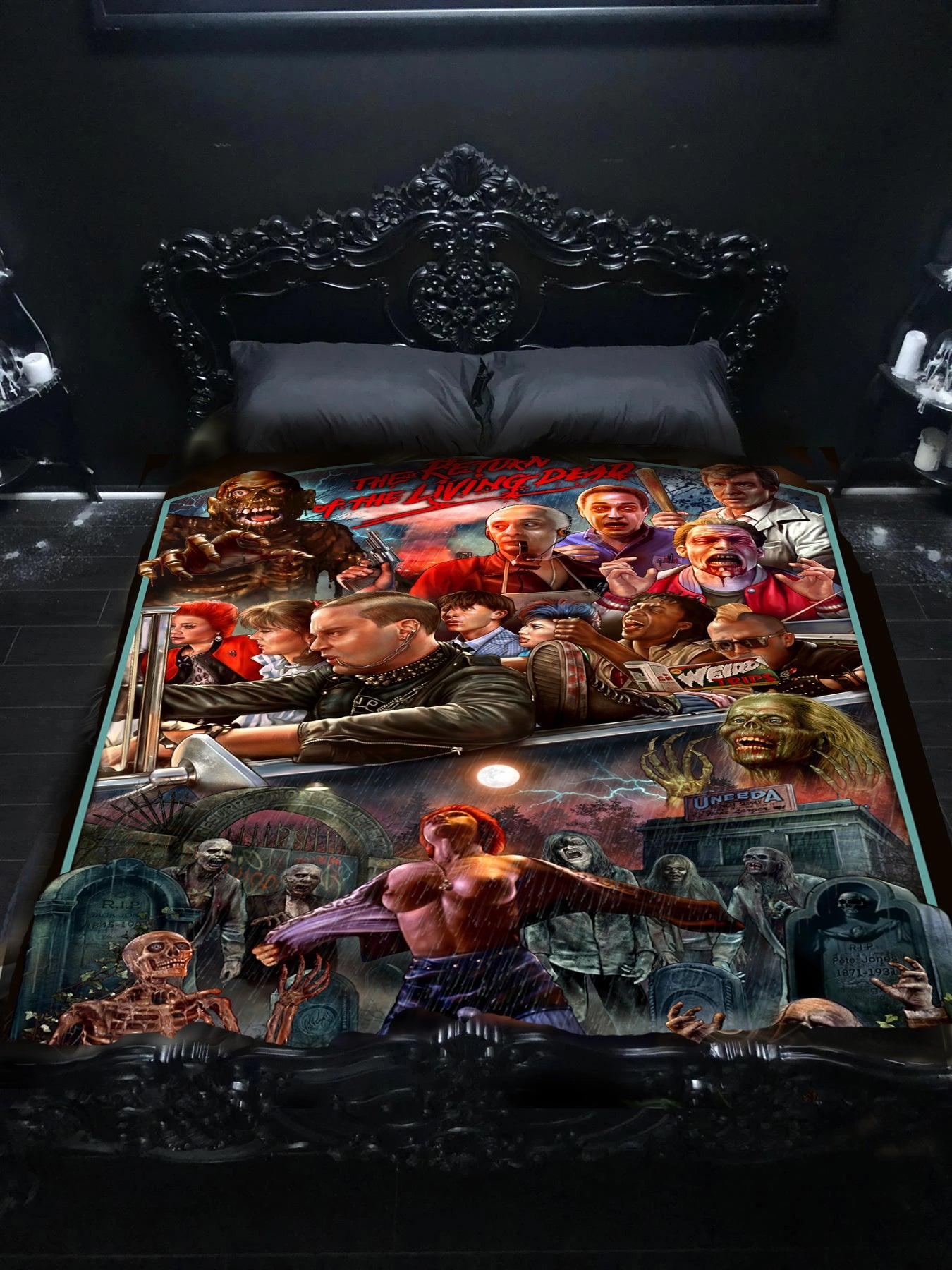 Horror Movie Blanket - Return of the Living Dead Blanket - Luxury Twin / Double Velveteen Fleece Blanket