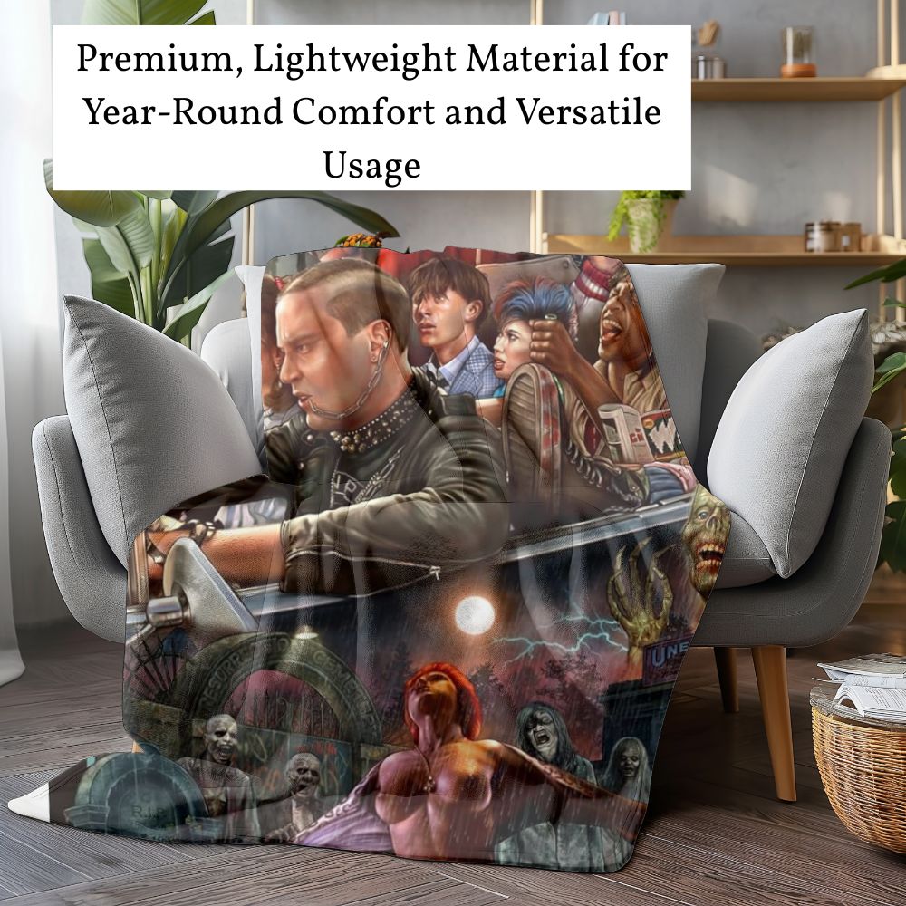 Horror Movie Blanket - Return of the Living Dead Blanket - Luxury Twin / Double Velveteen Fleece Blanket
